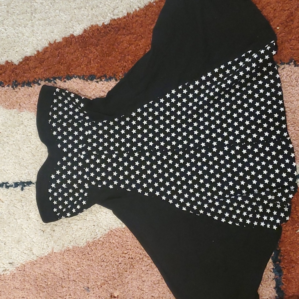Royal Bones Super Stretchy Strapless Dress Black with White Stars Fit & Flare